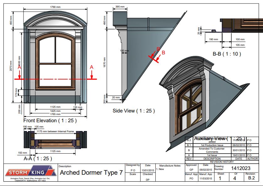 GRP Arched Dormer