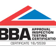 BBA certification logo for GRP Building Components with approval, inspection, and testing.
