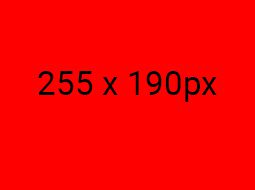 Solid red rectangle featuring the text "255 x 190px" in black, centered on the image—ideal for visualizing GRP Apex Roof Dormer design requirements.