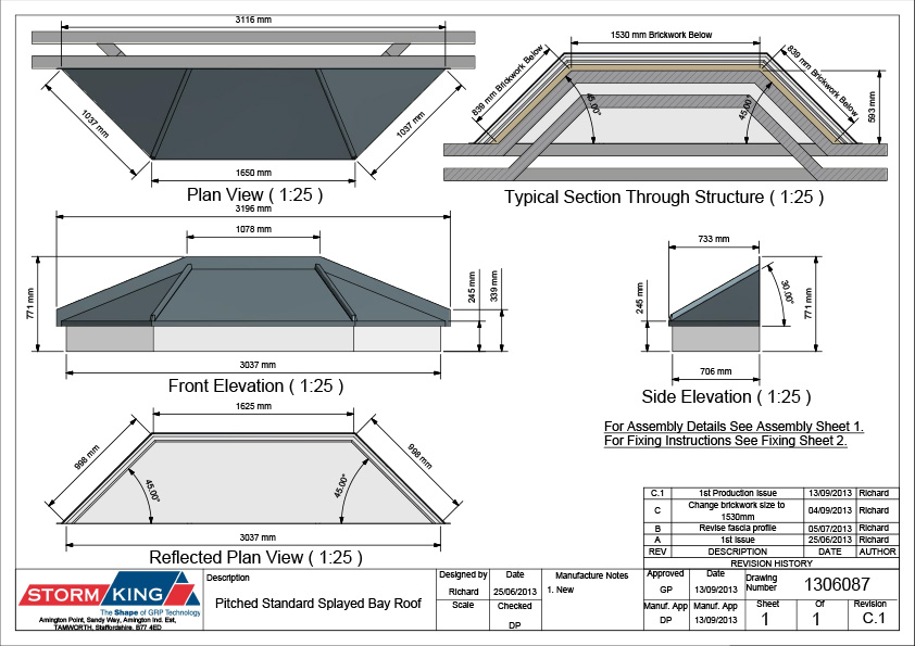 GRP Pitched Bay Window Roof Stormking