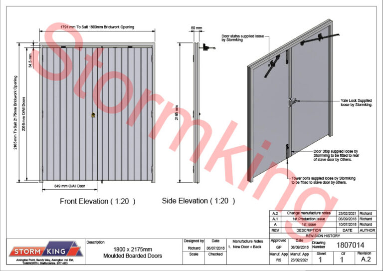 Double GRP Bin Store Doors Stormking