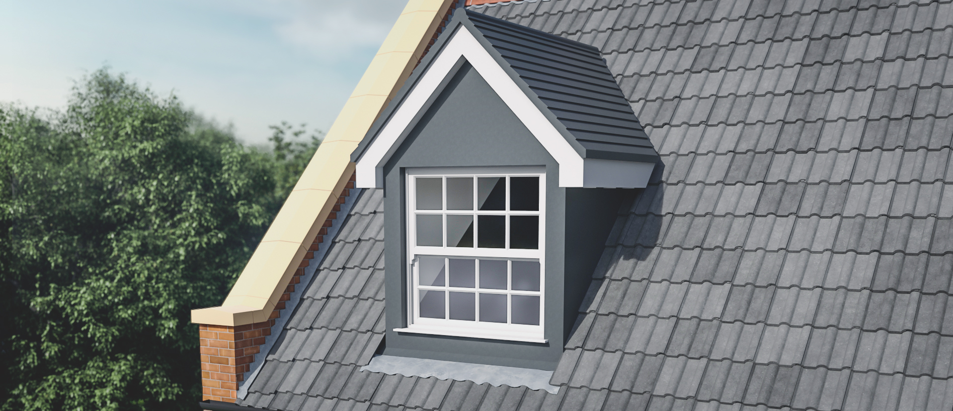 Full GRP Dormer with Hipped Roof